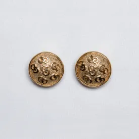 Vintage Gold CD Clip-on Earrings